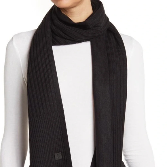 Allsaints Ribbed Knit Scarf, Black, NWT - Picture 4 of 9